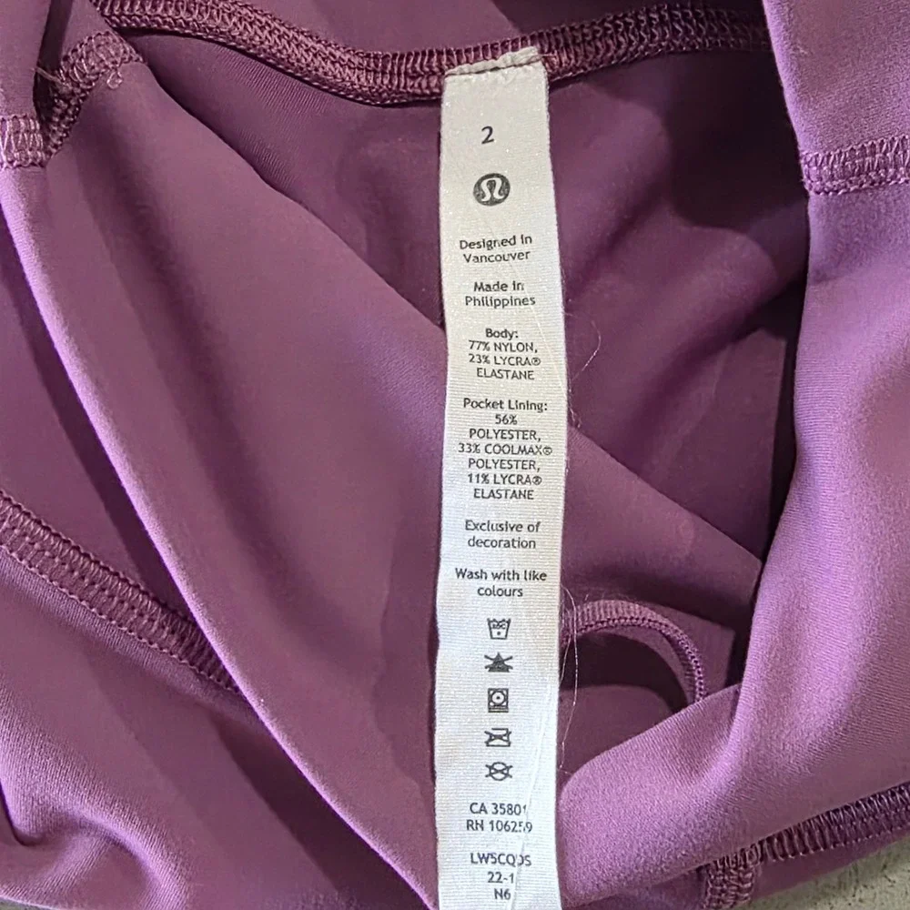 Lululemon Purple High Rise‎ Athletic Leggings Size 2 LW5CQDS